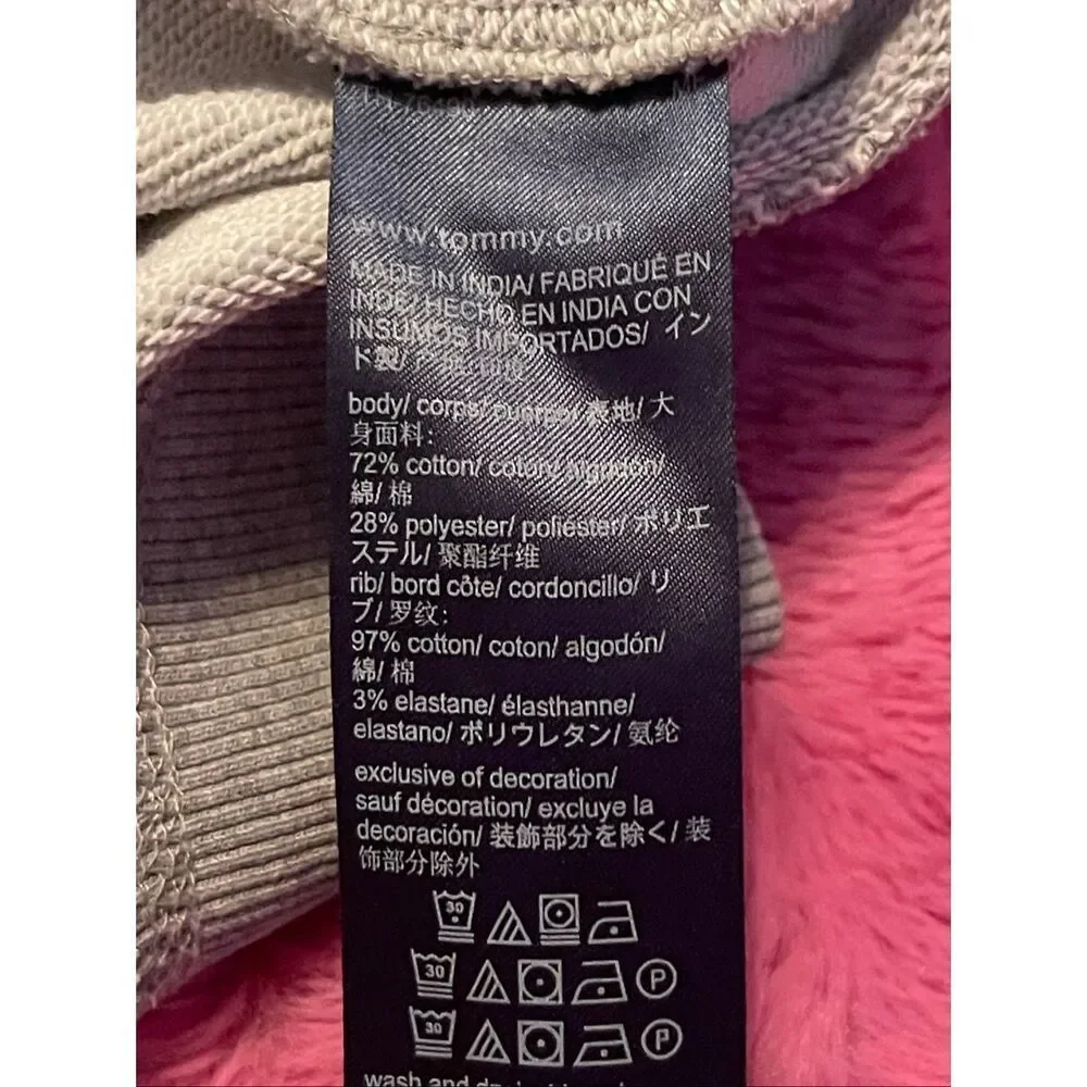 Tommy Hilfiger Heather Gray Essential Fleece Crew Neck Pullover Sweatshirt Large